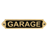 Brass Plaque: Garage Door Sign in sleek Black finish